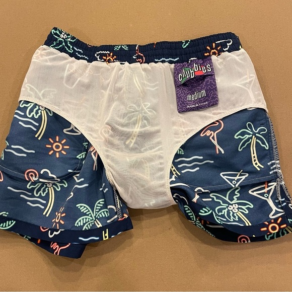 Chubbies The Neon Lights Swim Trunks With Built-In Mesh Brief Liner Size Medium - Picture 6 of 9